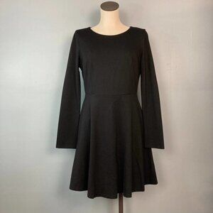 LULUS Forever Chic Black Long Sleeve Mini Skater Dress Size M Little Black Dress